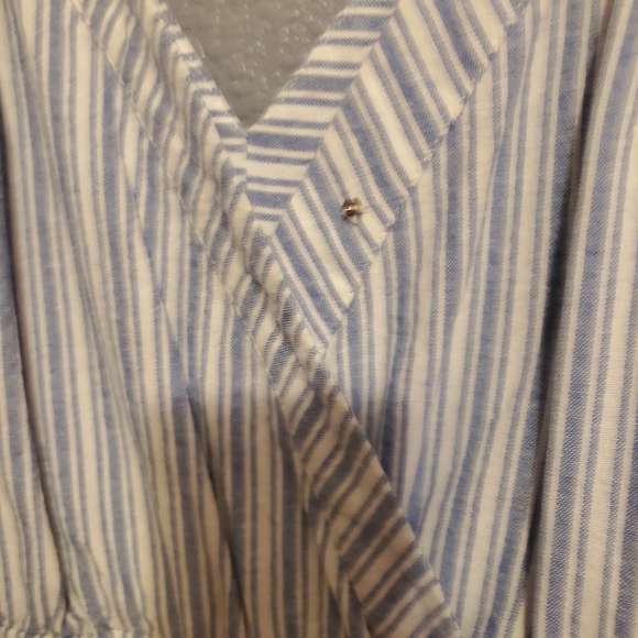 SOLD!! Blue and White Striped Romper - Picture 4 of 4